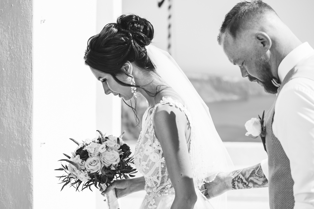 Religious Greek wedding on Santorini