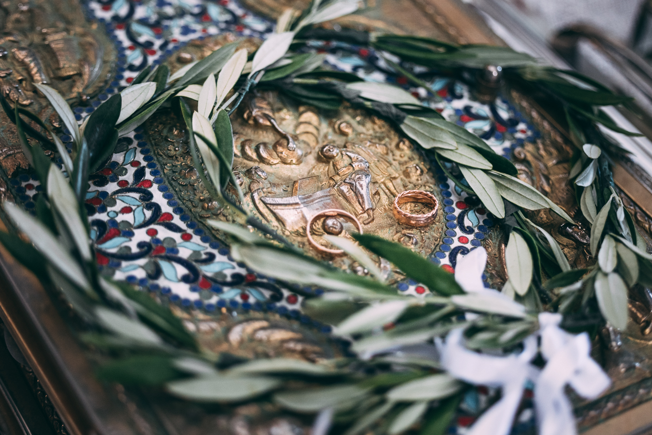 Greek church ceremony rings photography