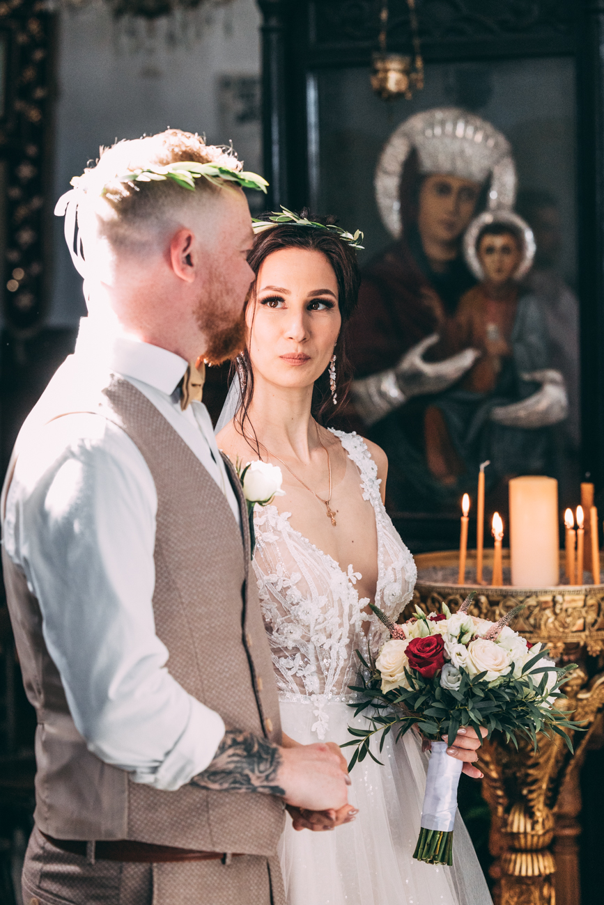 Couple wedding photography Santorini