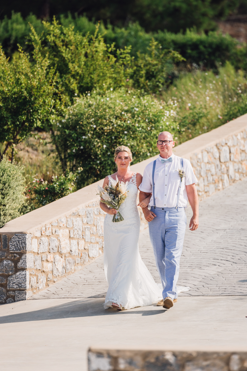 Bride walking to the Aisle in Rhodes