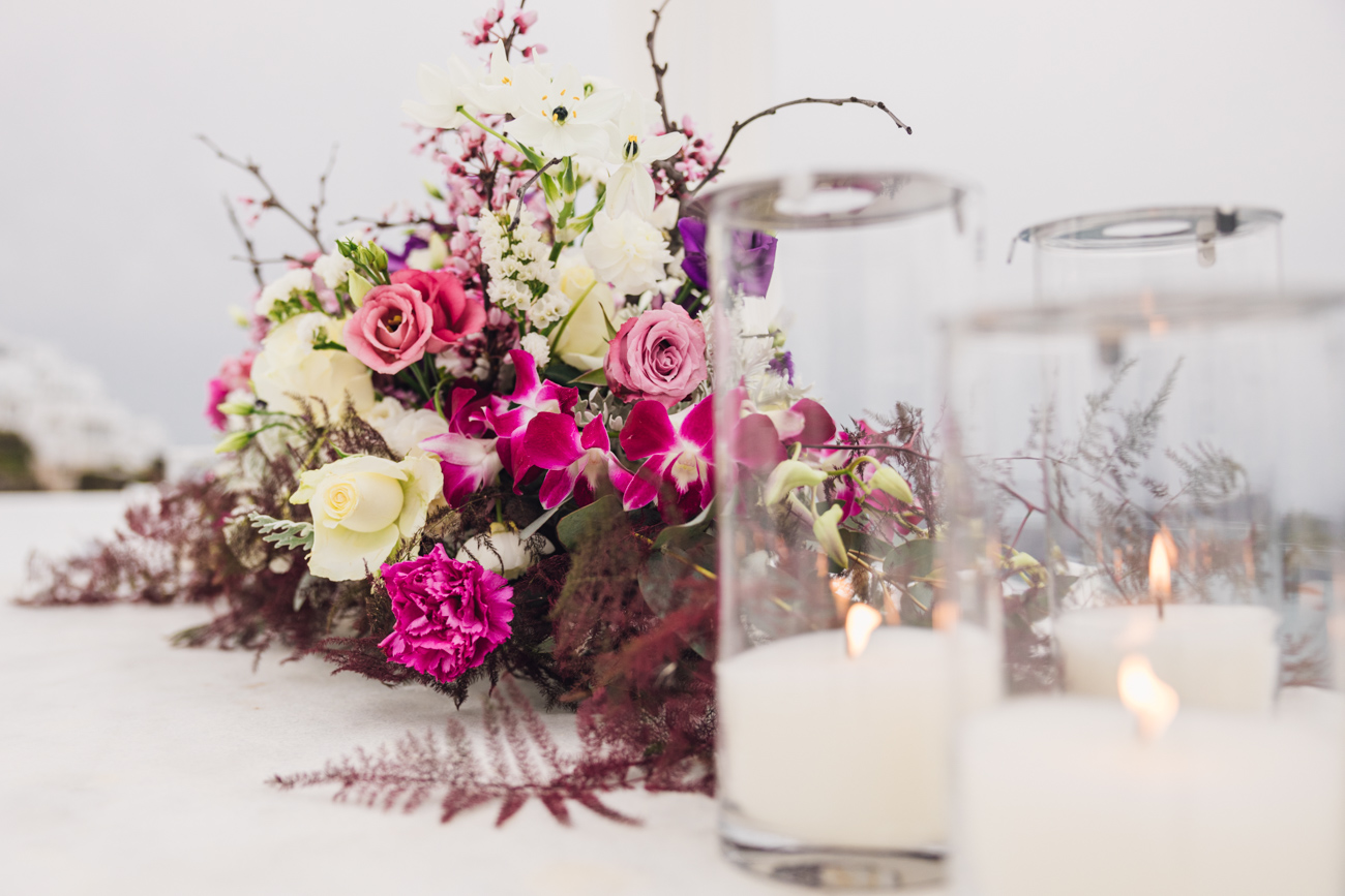 elopement santorini flowers decoration