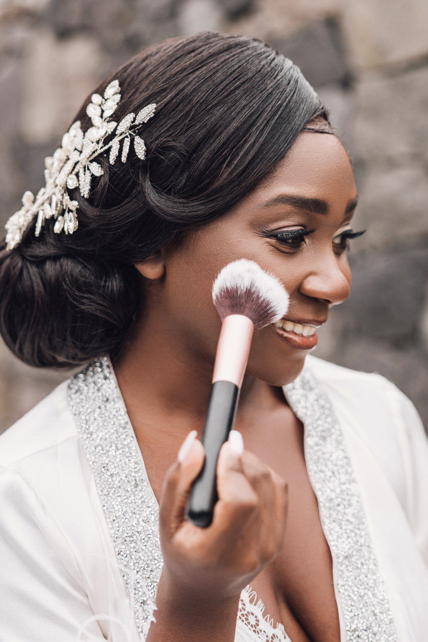 Bride portrait wedding photography in Santorini